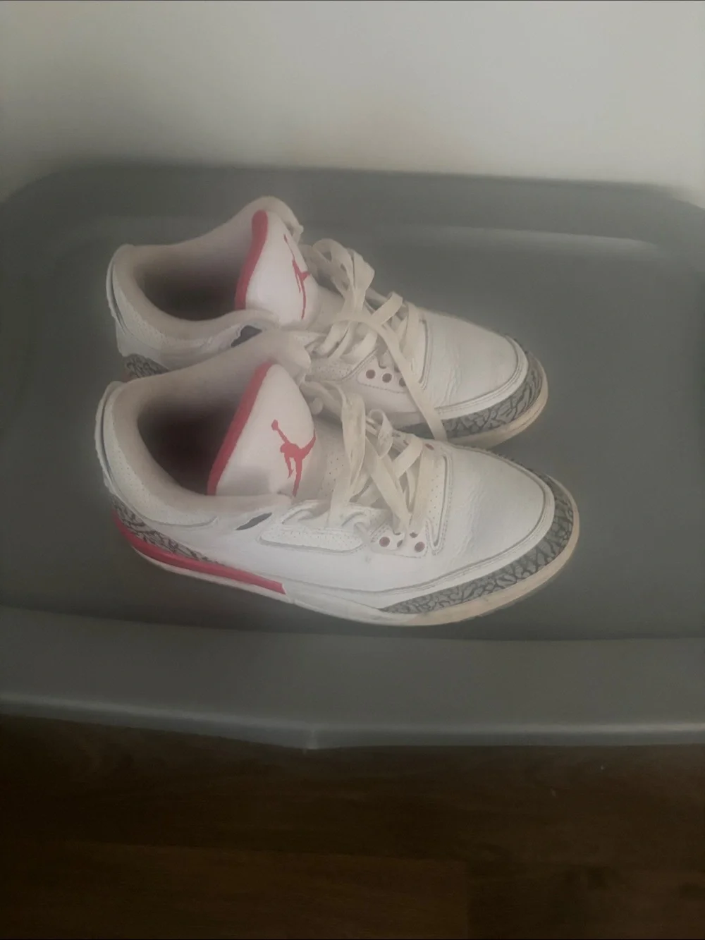 Nike Kids White and Pink Jordan Retro Sneakers